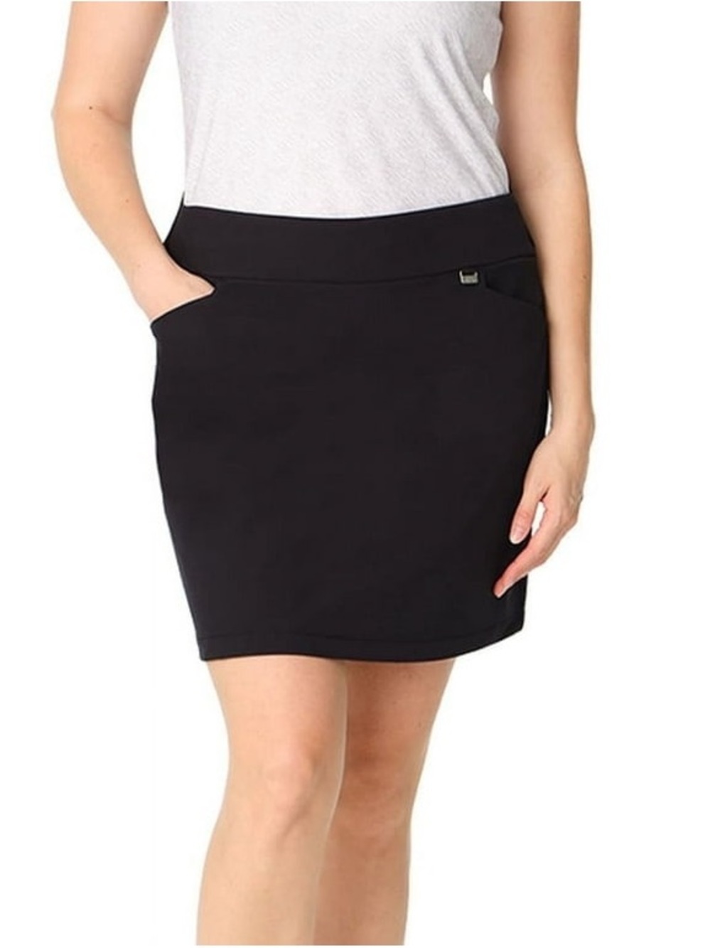 Greg Norman Collection Black Pull-On Golf Skort Large NWOT Stretch Performance